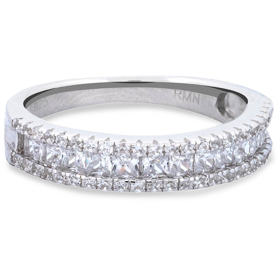 Sterling silver Princess CZ Eternity Ring